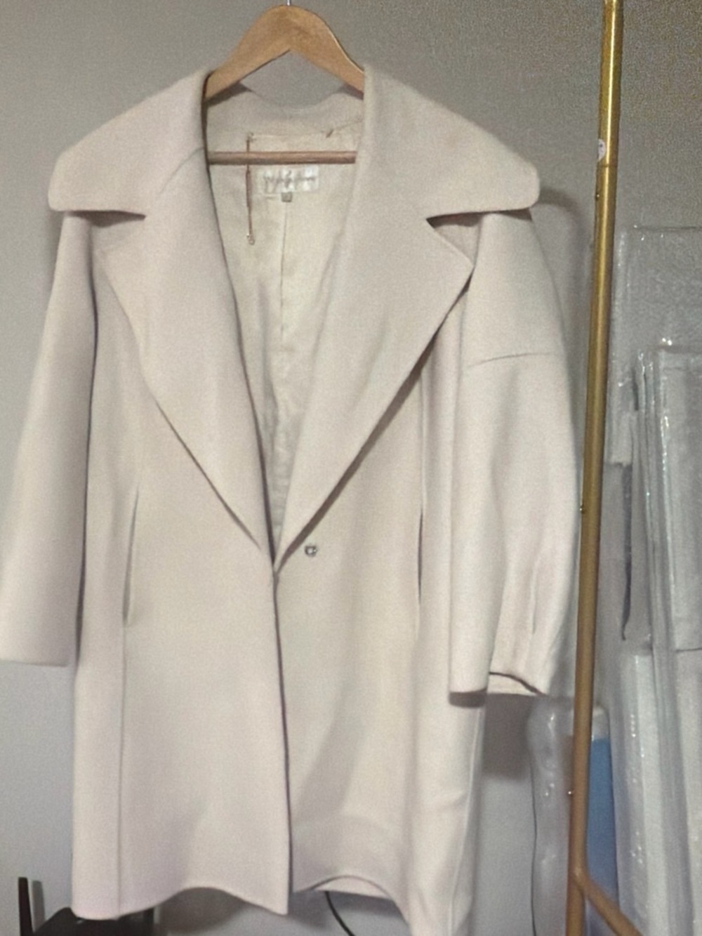 Women’s Cream Wool Blend Oversized Coat